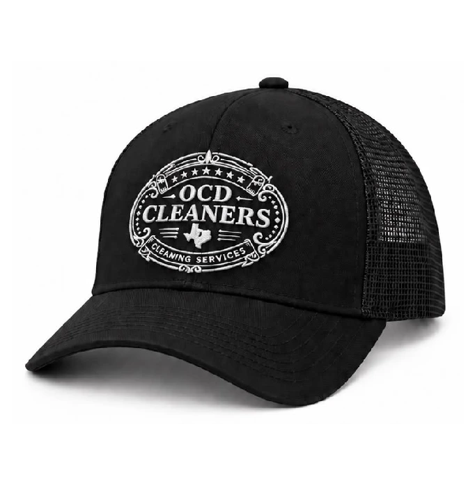 Black Embroidered OCD Hat